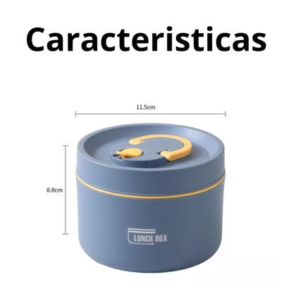 Imagem de Marmita Térmica Redonda com Alça Viagem Alimentos 620ML