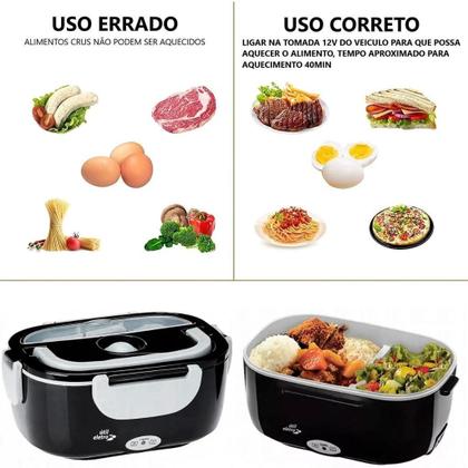 Imagem de Marmiteira Elétrica Aquecedora 60W Com Divisória Removível Bivolt Marmita Térmica 1,5L Com Colher Útil Eletro