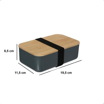 Imagem de Marmiteiro De Fibra de Bambu Cinza 900ML Pote de Mantimentos