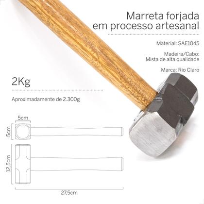 Imagem de Marreta c/ cabo oitavada 2,0 kg - rio claro