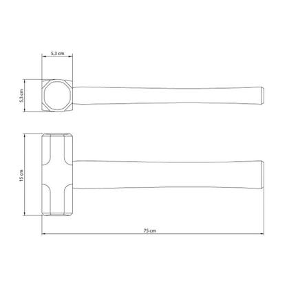 Imagem de Marreta Oitavada 3000 G Tramontina Basic Com Cabo De Madeira Tramontina