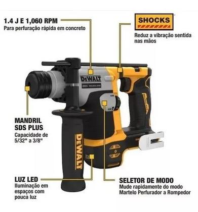 Imagem de Martelete Com 2 Baterias 20v 5ah Xr Brushless Dewalt Dch172