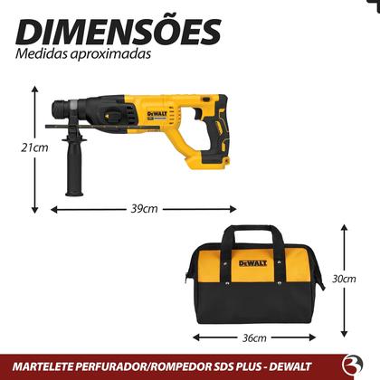 Imagem de Martelete Perfurador 20V SDS Plus 26mm Sem Escovas 2 Baterias Carregador e Maleta - Dewalt