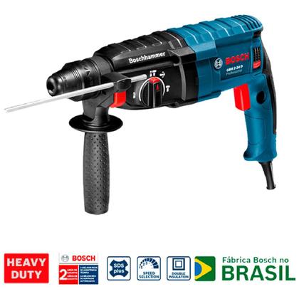 Imagem de Martelete Perfurador de 820 Watts 220 Volts Rompedor SDS Plus GBH 2-24 D com Maleta e 7 Peças - 0615A001NV000 - BOSCH