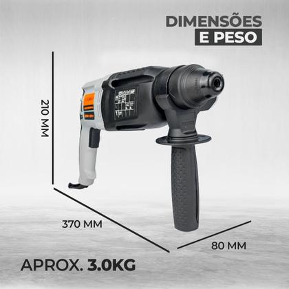 Imagem de Martelete Perfurador Rompedor 800w 2.8J Profissional 127V Com Maleta Pró Euro