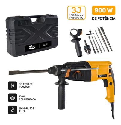 Imagem de Martelete Perfurador Rompedor 900w Com Kit De Acessrios Wap