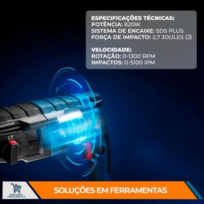 Imagem de Martelete Perfurador Rompedor Bosch GBH 224 D Com Maleta 127V/220V 820W SDS Plus Cabo de 4 Metros Profissional