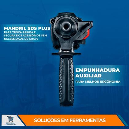 Imagem de Martelete Perfurador Rompedor Bosch GBH 224 D Com Maleta 127V/220V 820W SDS Plus Cabo de 4 Metros Profissional