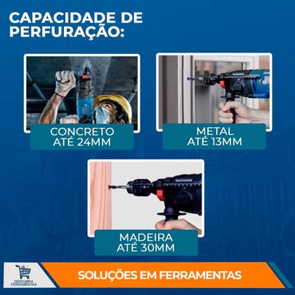 Imagem de Martelete Perfurador Rompedor Bosch GBH 224 D Com Maleta 127V/220V 820W SDS Plus Cabo de 4 Metros Profissional