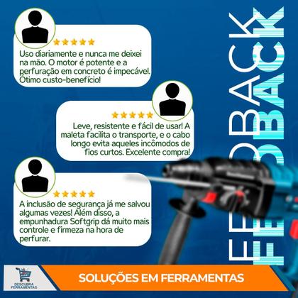 Imagem de Martelete Perfurador Rompedor Bosch GBH 224 D Com Maleta 127V/220V 820W SDS Plus Cabo de 4 Metros Profissional