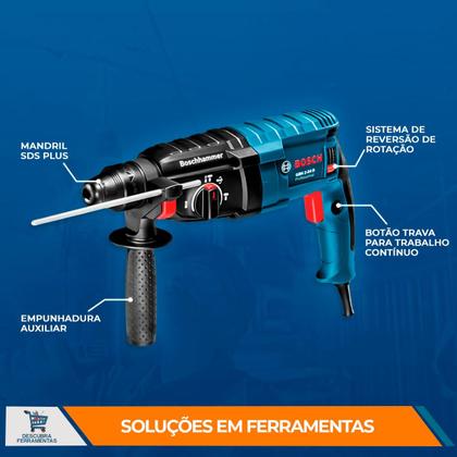 Imagem de Martelete Perfurador Rompedor Bosch GBH 224 D Com Maleta 127V/220V 820W SDS Plus Cabo de 4 Metros Profissional