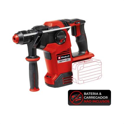 Imagem de Martelete Perfurador Rompedor Furadeira Bateria Einhell Demolidor Profissional Rotativo Combinado
