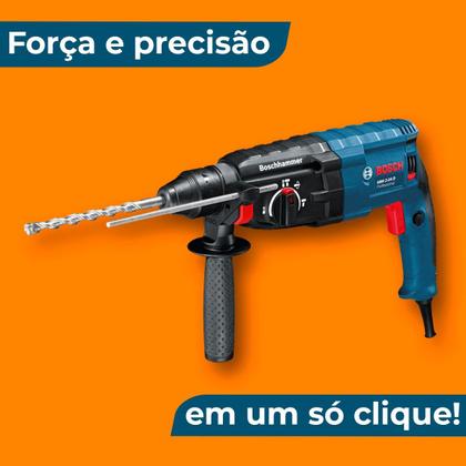 Imagem de Martelete Perfurador Rompedor GBH 224 D Bosch 790W 2,7J 127V SDS Plus Sem Maleta Com 5 Brocas Concreto Aço e Madeira Obras e Reformas Profissional