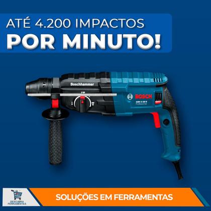 Imagem de Martelete Perfurador Rompedor GBH 224 D Bosch 790W 2,7J 127V SDS Plus Sem Maleta Com 5 Brocas Concreto Aço e Madeira Obras e Reformas Profissional