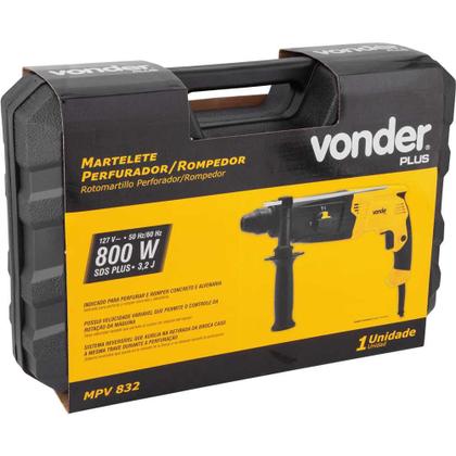 Imagem de Martelete Perfurador Rompedor SDS PLUS 800 W MPV 832 VONDER 