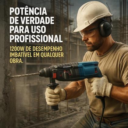 Imagem de Martelete Perfurador Rompedor SDSPLUS 10KG 1200W 1100rpm 110V Profissional Nakasaki NK2603 Pró Com Maleta