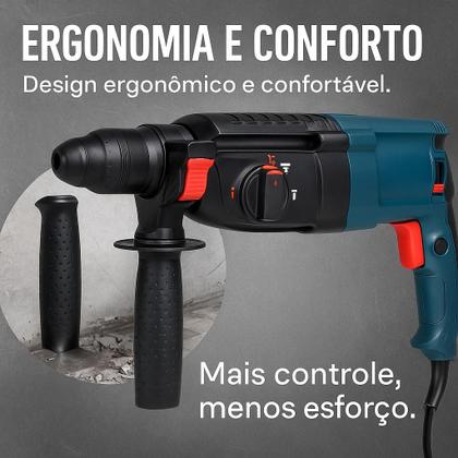 Imagem de Martelete Perfurador Rompedor SDSPLUS 10KG 1200W 1100rpm 110V Profissional Nakasaki NK2603 Pró Com Maleta