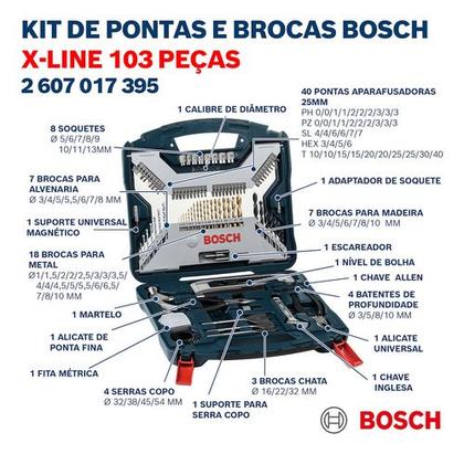 Imagem de Martelete Rompedor Gbh 187-li Bosch 2 Baterias Kit 103 Peças