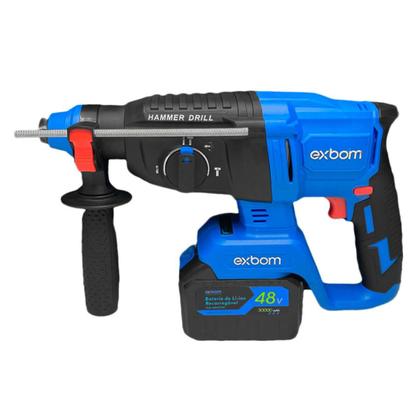 Imagem de Martelete Rompedor Perfurador Profissional Brushless 2 Baterias de Lithium 3000mAh Recarregáveis com Maleta e Kit de Brocas