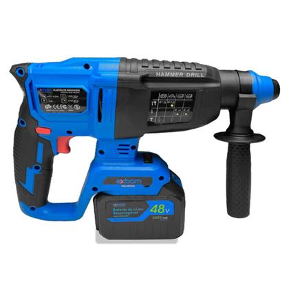 Imagem de Martelete Rompedor Perfurador Profissional Brushless 2 Baterias de Lithium 3000mAh Recarregáveis com Maleta e Kit de Brocas