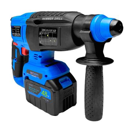 Imagem de Martelete Rompedor Perfurador Profissional Brushless 2 Baterias de Lithium 3000mAh Recarregáveis com Maleta e Kit de Brocas