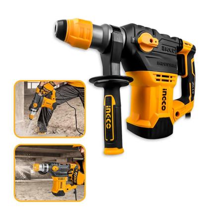 Imagem de Martelete Rotativo Rompedor SDS Plus Ingco RH1500289ING 1500W 850rpm 4400ipm Até 40mm 127V ou 220V Furadeira C/ Maleta e Acessórios Profissional
