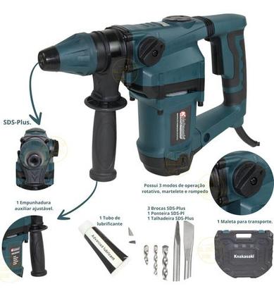 Imagem de Martelete Rotativo Sds Plus 1600w Alta Potência 220v