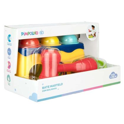 Imagem de Martelinho Bate Bola Brinquedo Infantil Didático Coordenação Motora Visual 12 Meses+ Pimpolho