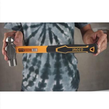 Imagem de Martelo Bola 450g com Cabo de Fibra e Emborrachado Ingco