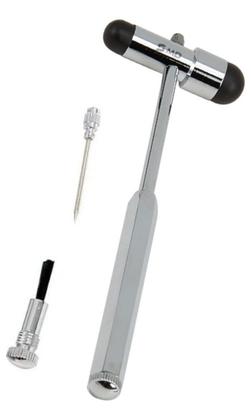 Imagem de Martelo Buck Neuro Preto + Goniometro Grande PVC Com Trena Coração SuperMedy