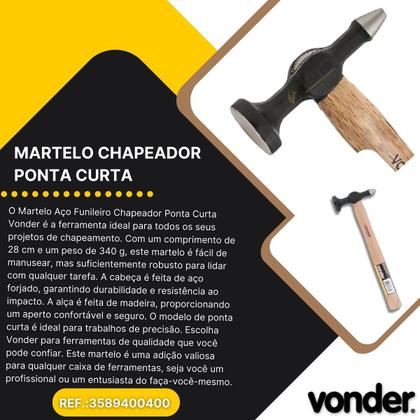 Imagem de Martelo Chapeador Ponta Curta - Vonder