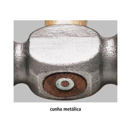 Imagem de Martelo de Bola 500 g Tramontina Basic com Cabo em Madeira Envernizada