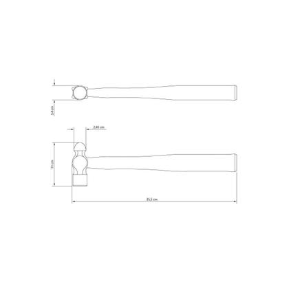 Imagem de Martelo de Bola 500 g Tramontina Basic com Cabo em Madeira Envernizada