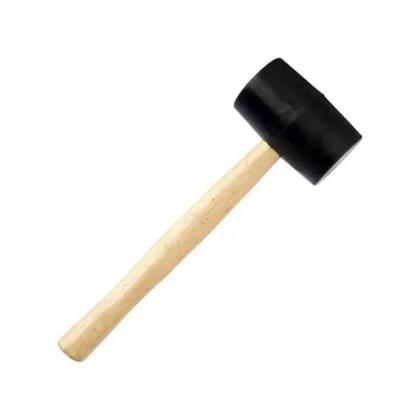 Imagem de Martelo De Borracha C/ Cabo Madeira Marreta Martelinho