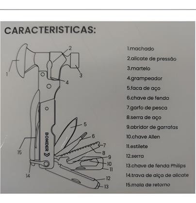 Imagem de Martelo Multifuncional 15 Em 1 Resistente E Durável Serra