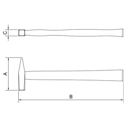 Imagem de Martelo Pena Cabo Madeira 2.000 G 400012 Tramontina