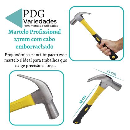 Imagem de Martelo Profissional 27mm Cabo Fibra Anti-impacto Multiuso