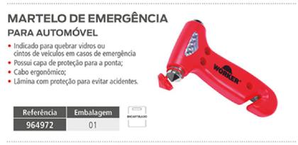 Imagem de Martelo quebra vidro corta cinto emergencia automovel worker