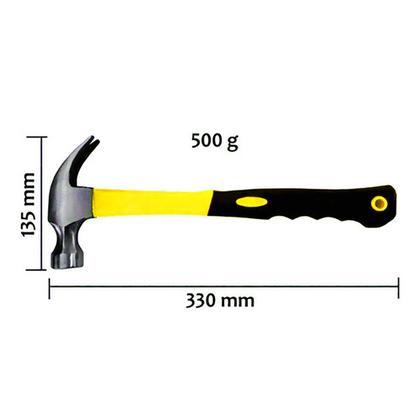Imagem de Martelo Unha Aço Com Cabo Fibra Emborrachado 27mm 600g