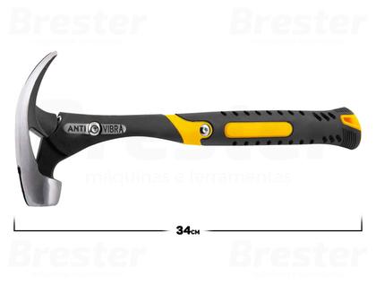 Imagem de Martelo Unha Anti Vibração Em Aço Cromo Molibdênio Cabo Emborrachado Para Marcenaria Carpintaria Vonder