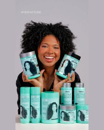 Imagem de Mascara Cachos Active Hidratação Capilar Profissional Com Colágeno Curvaturas Fattore 500g