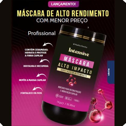 Imagem de Máscara Capilar Alto Impacto Rendimento Reconstrução Hidratação Dos Cabelos Intensive Abelha Rainha 1kg REF 4113