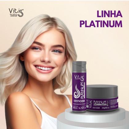 Imagem de Mascara capilar hidratação Vitiss Platinum 250g matizadora cabelos loiros luzes