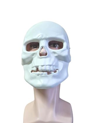 Imagem de Mascara Caveira Branca De Plástico Fantasia Halloween