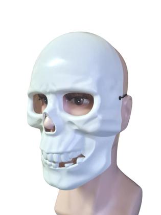 Imagem de Mascara Caveira Branca De Plástico Fantasia Halloween