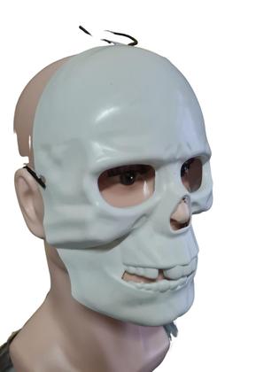 Imagem de Mascara Caveira Branca De Plástico Fantasia Halloween