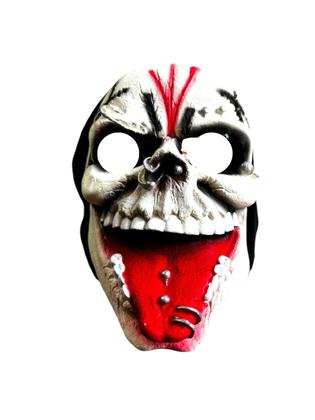 Imagem de Máscara Caveira com piercing Punk e capuz de látex  Fantasia