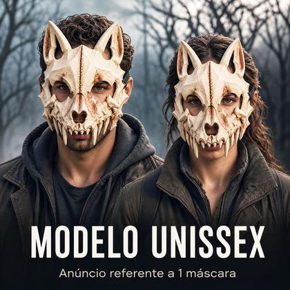 Imagem de Máscara Caveira de Animal com Presas Unissex para Halloween Fantasia Cosplay e Festa Temática
