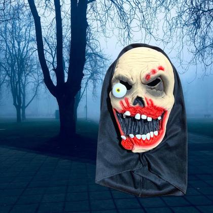 Imagem de Máscara Caveira Podre de látex com Capuz Festa Fantasia
