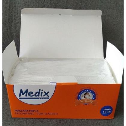 Imagem de Máscara Cirúrgica Descartável Tripla C/elástico C/50 - Medix